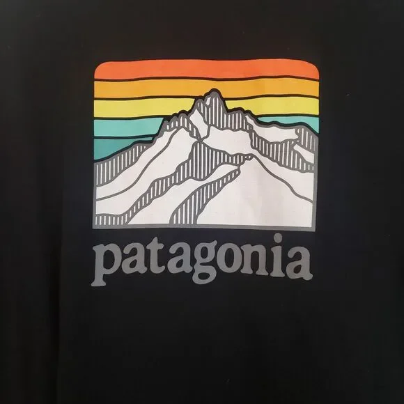 Patagonia Men's T-shirt Large Black Logo Ridge Pocket Responsibili-Tee Outdoors - Picture 8 of 12